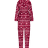 Flannel Fleece Onesie, Czerwony