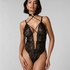 Body z otwartym krokiem Brandy Private, Czarny