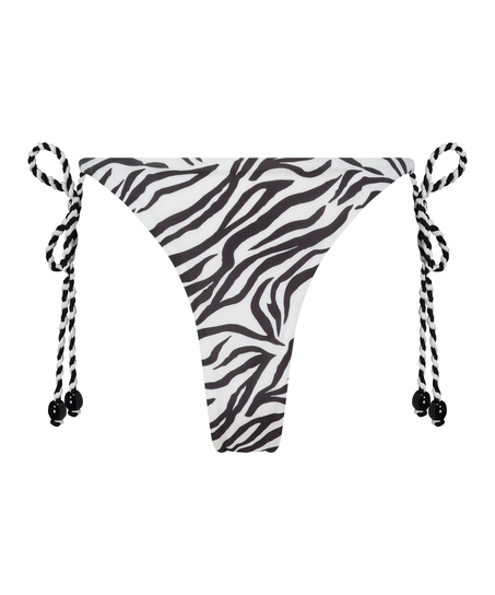 Majtki Bikini Cheeky Tanga Doha Zebra, Biały