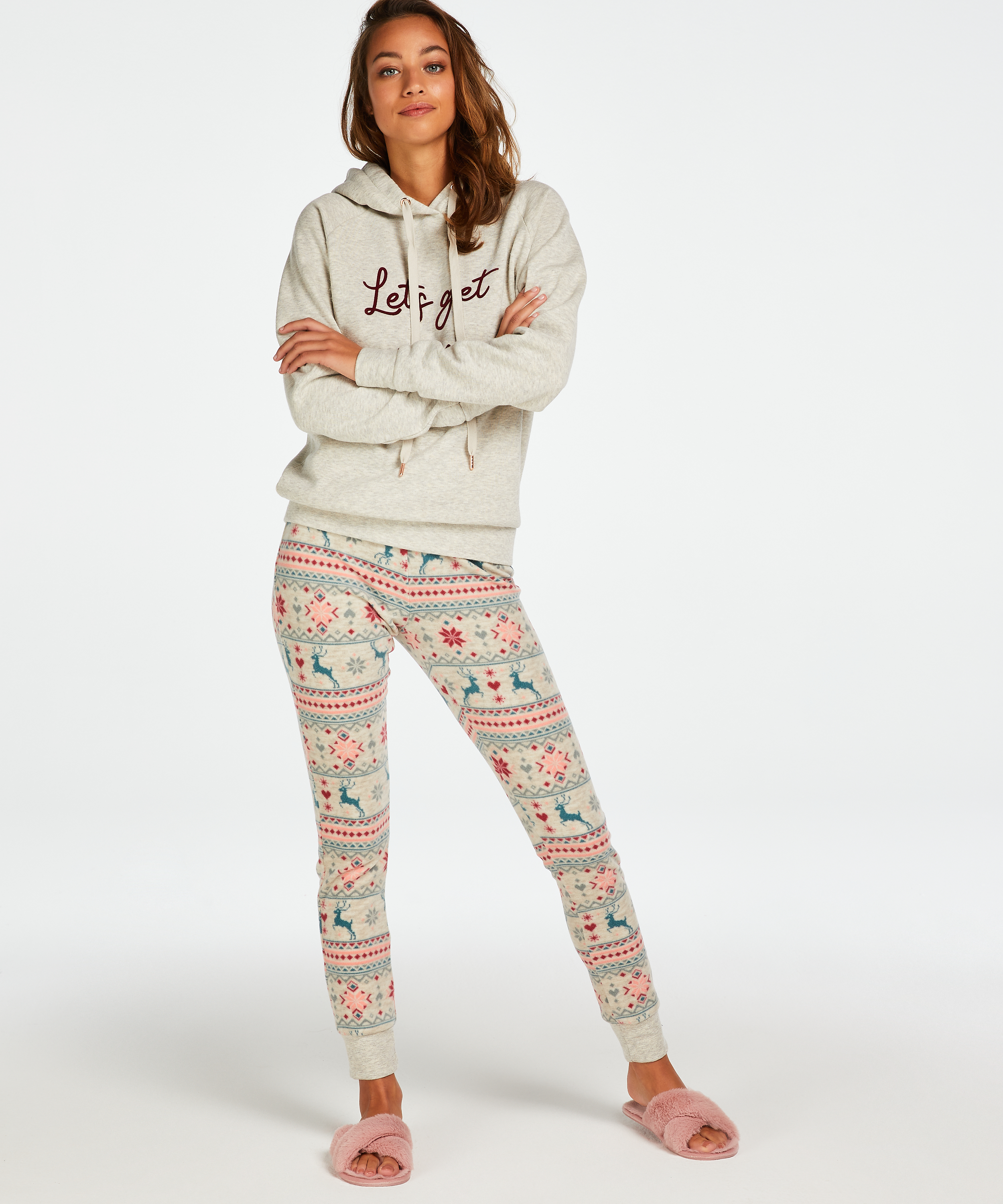 Bluza z kapturem i długim rękawem, Beżowy, main