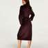 Long Fleece Bathrobe, Czerwony