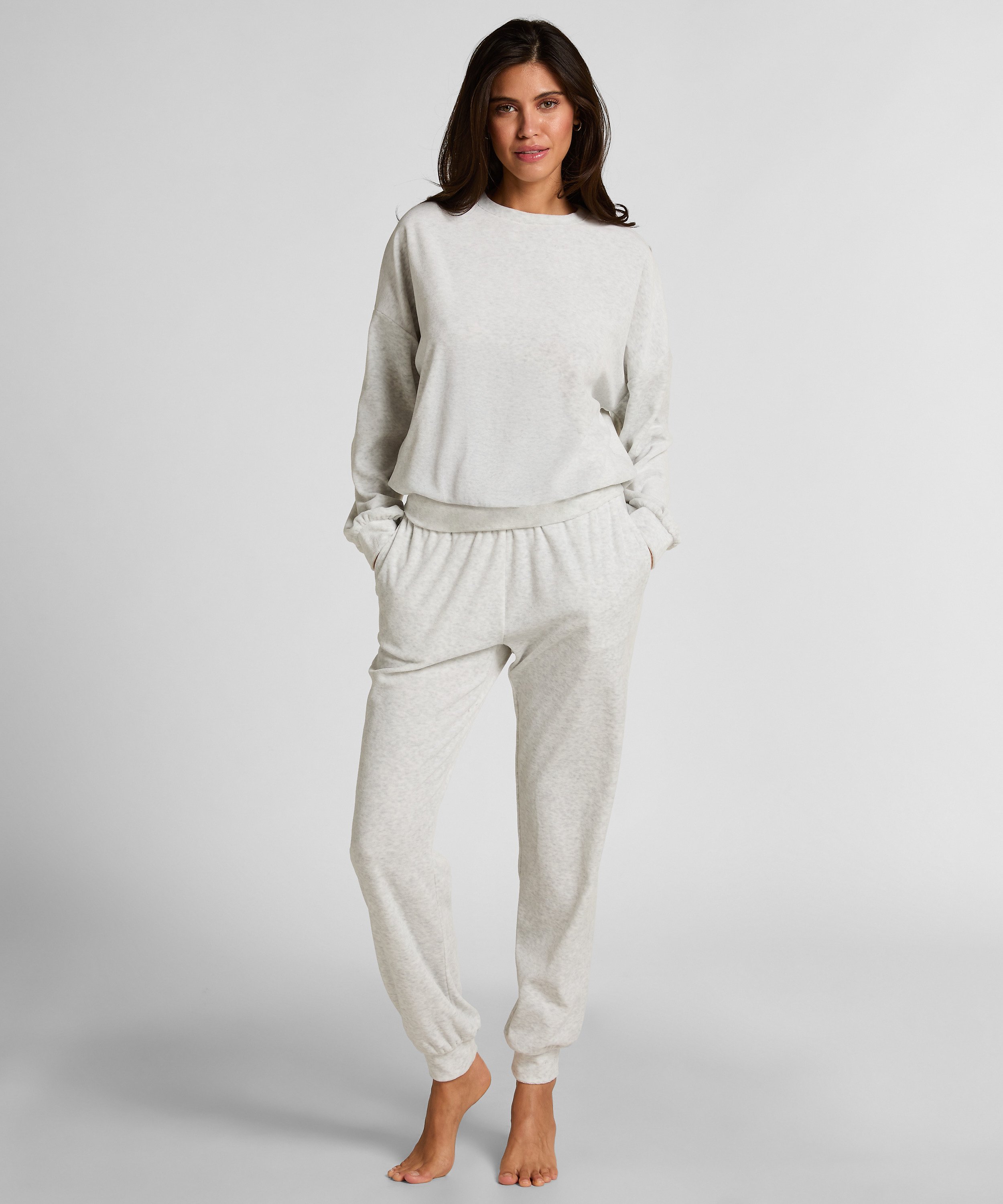 Welurowy top, Szary, main