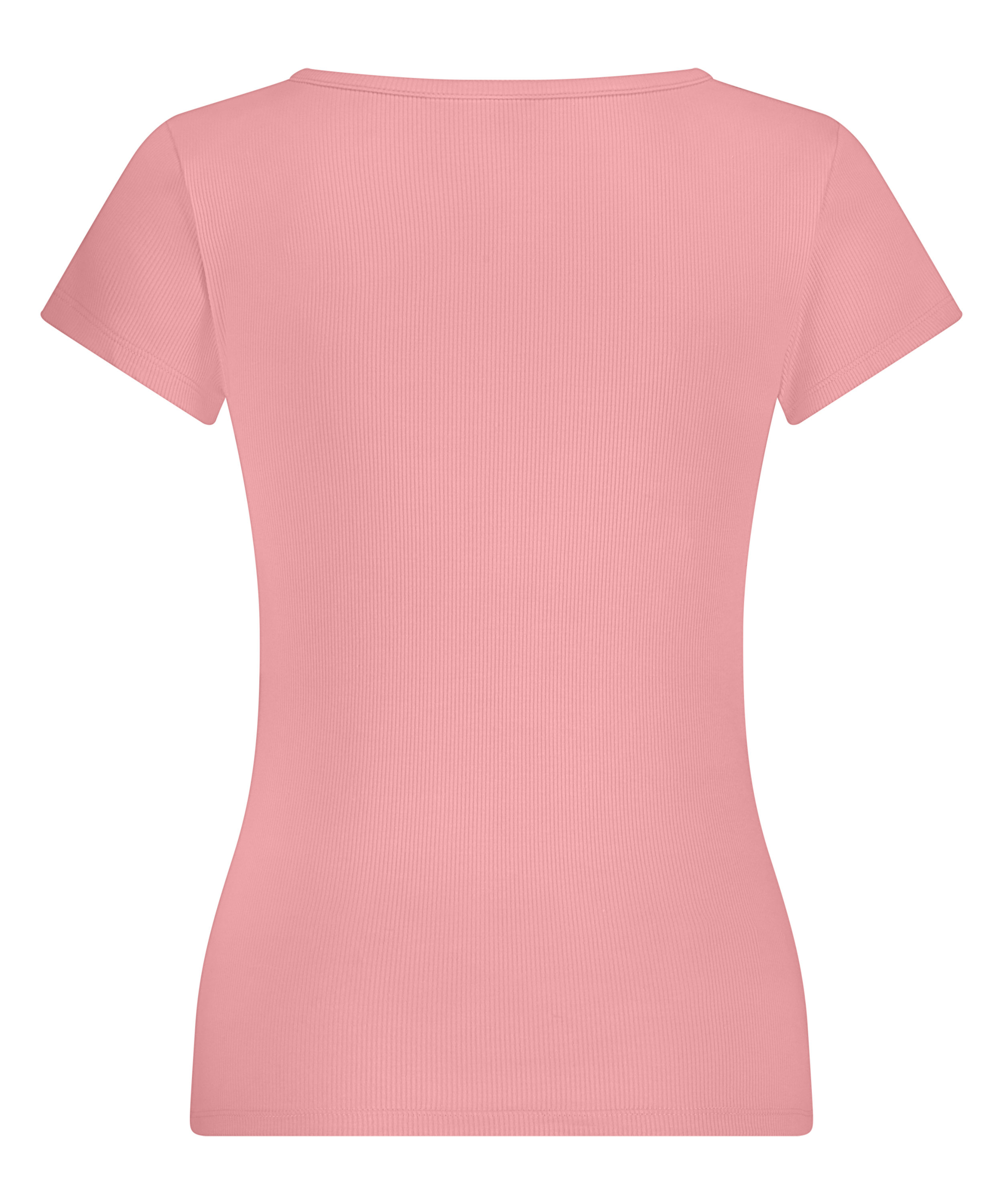 Bluza piżamowa Henley z kr&oacute;tkim rękawem, R&oacute;żowy, main