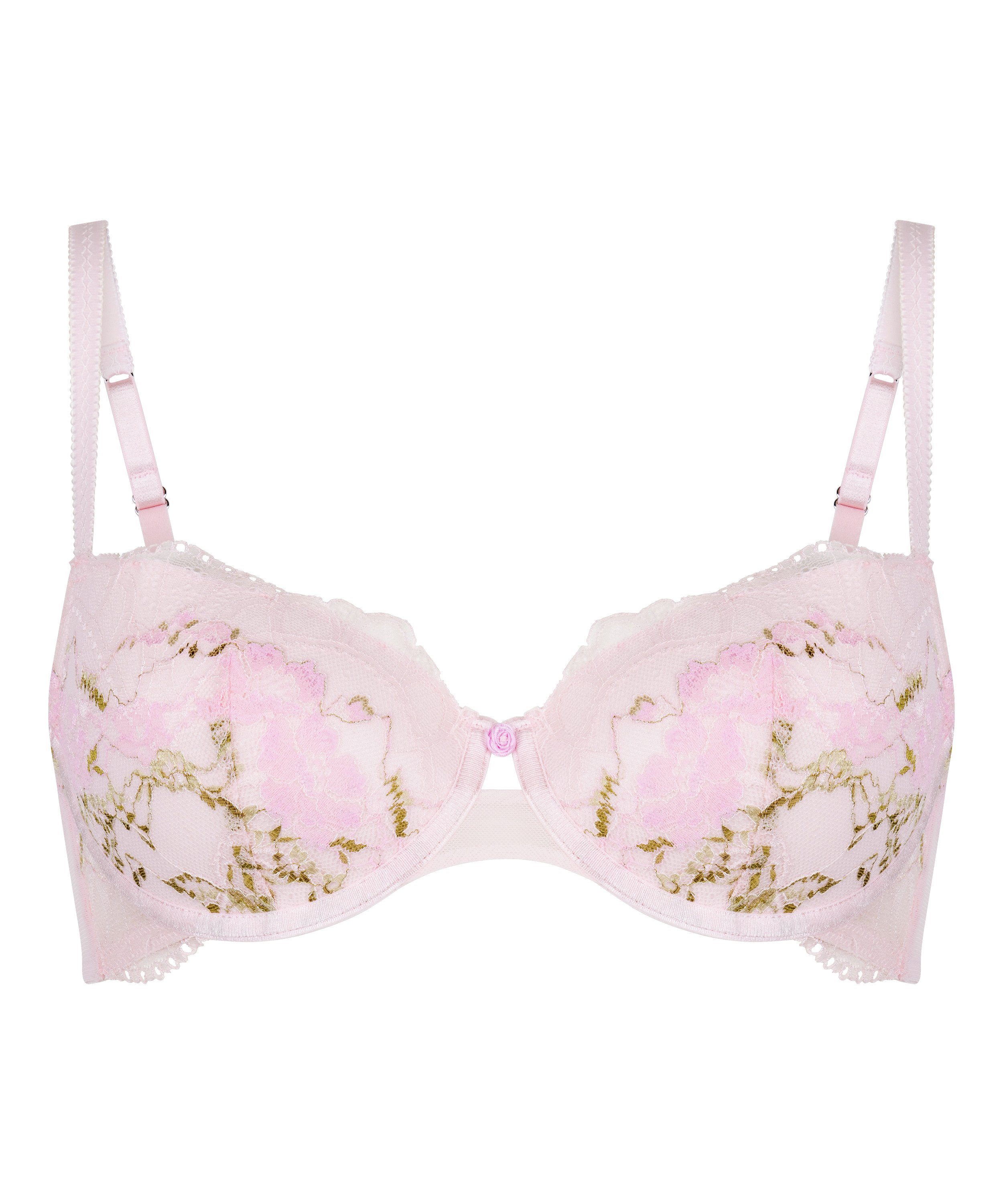 Biustonosz Miri z Fiszbinami i Wyści&oacute;łką &ndash; Romantyczna Koronka, R&oacute;żowy, main