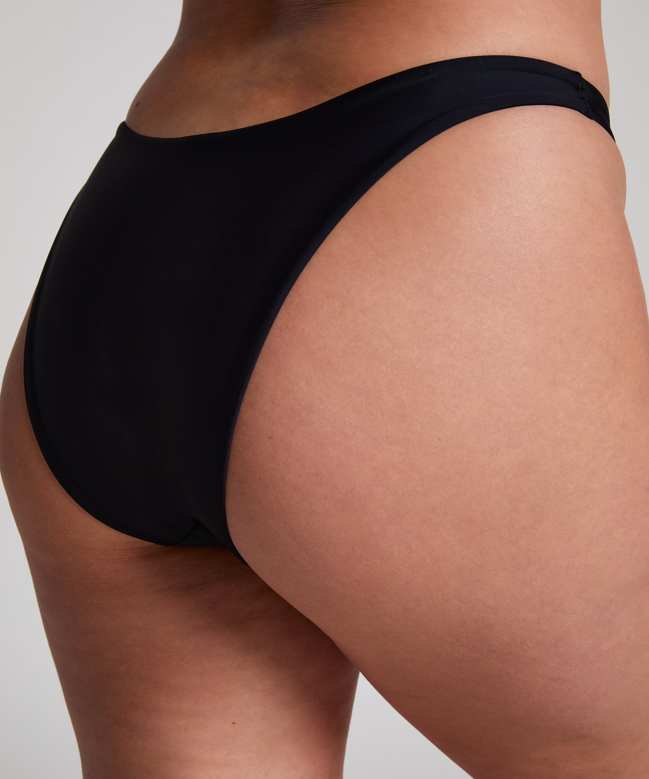 Majtki Bikini Wysoko Krojona Luna, Czarny, main
