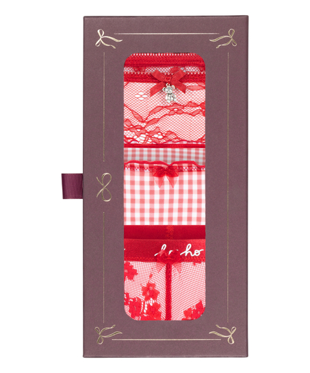 Zestaw prezentowy ze stringami świątecznymi, Czerwony