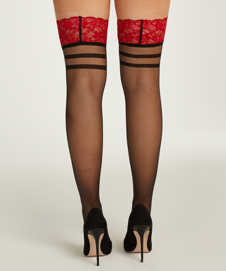 Pończochy samonośne 30 DEN Valentina, Czerwony