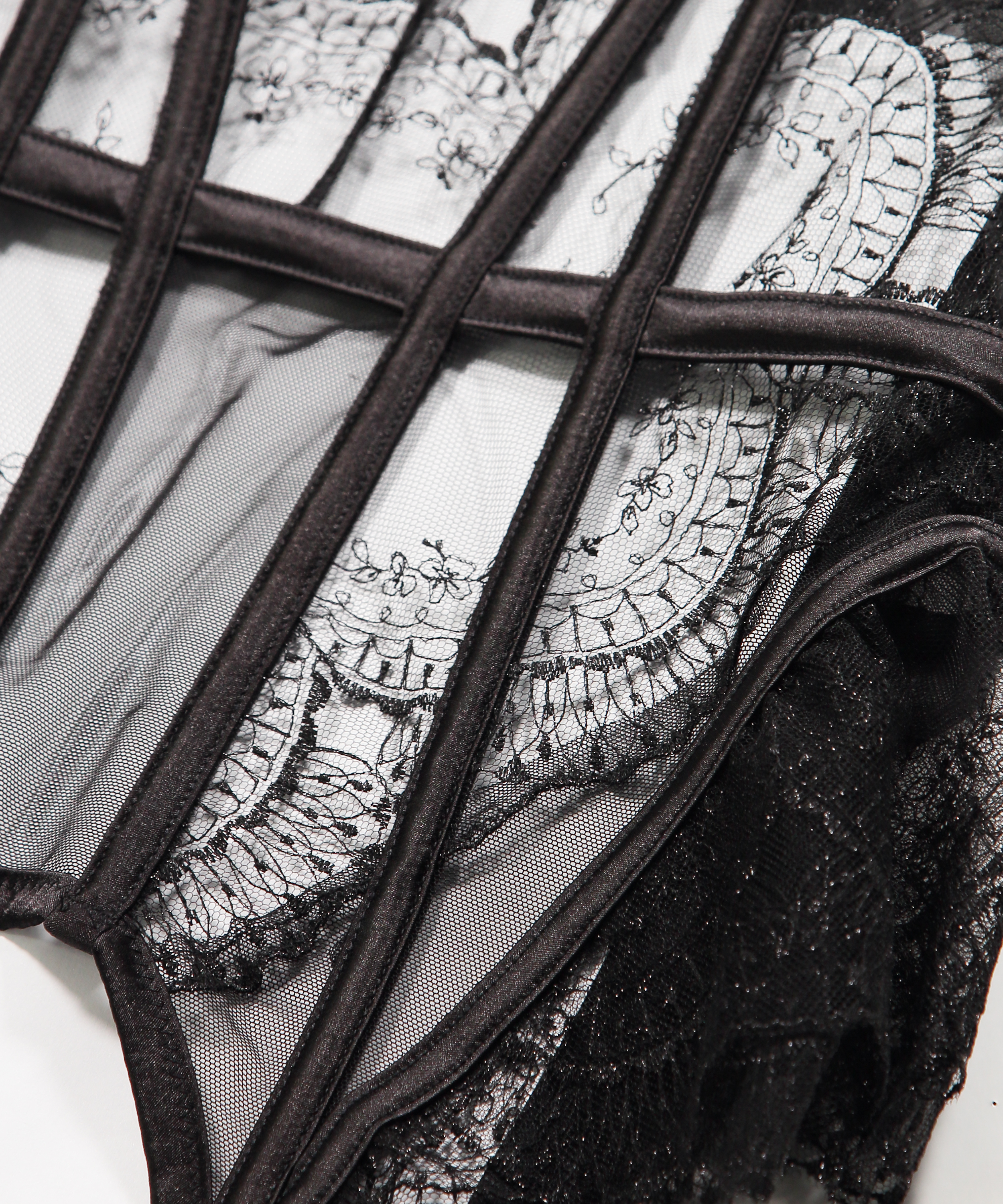 Nieusztywniony gorset z fiszbinami Akira, Czarny, main