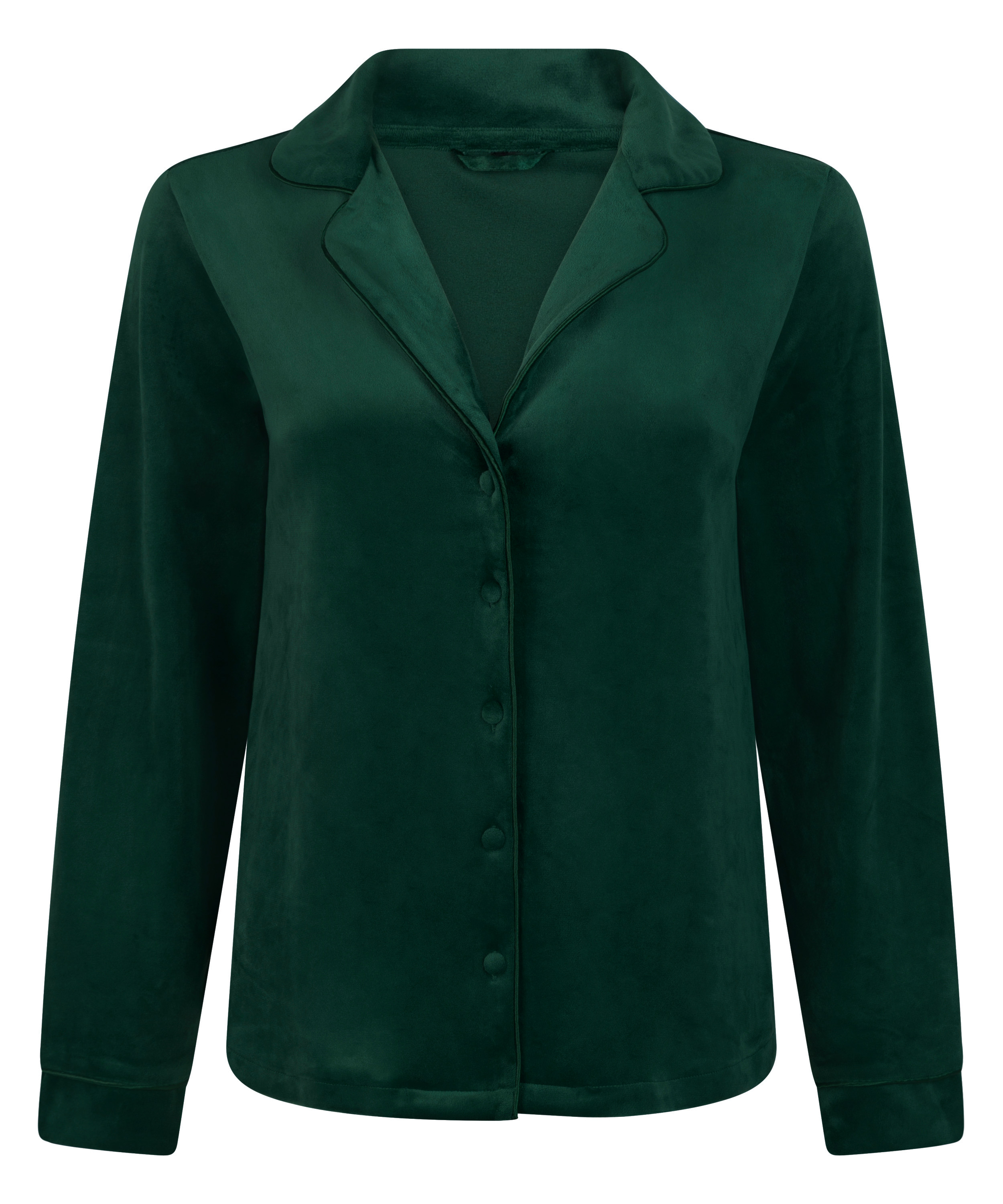 Bluza z długimi rękawami z weluru, Zielony, main
