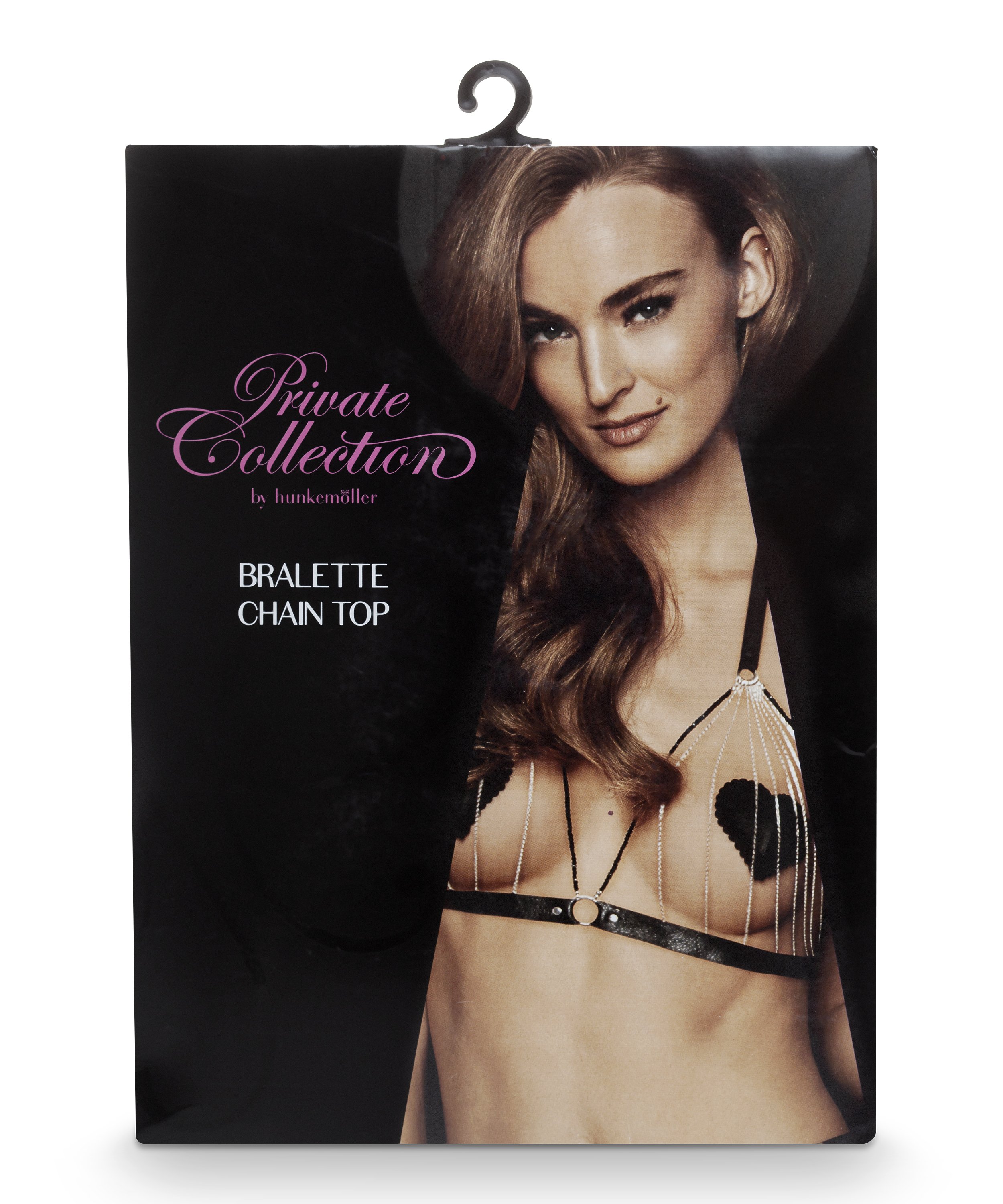 Chain Top Bralette, Czarny, main