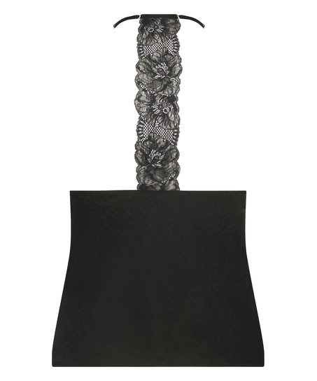 Cami top Satin, Czarny