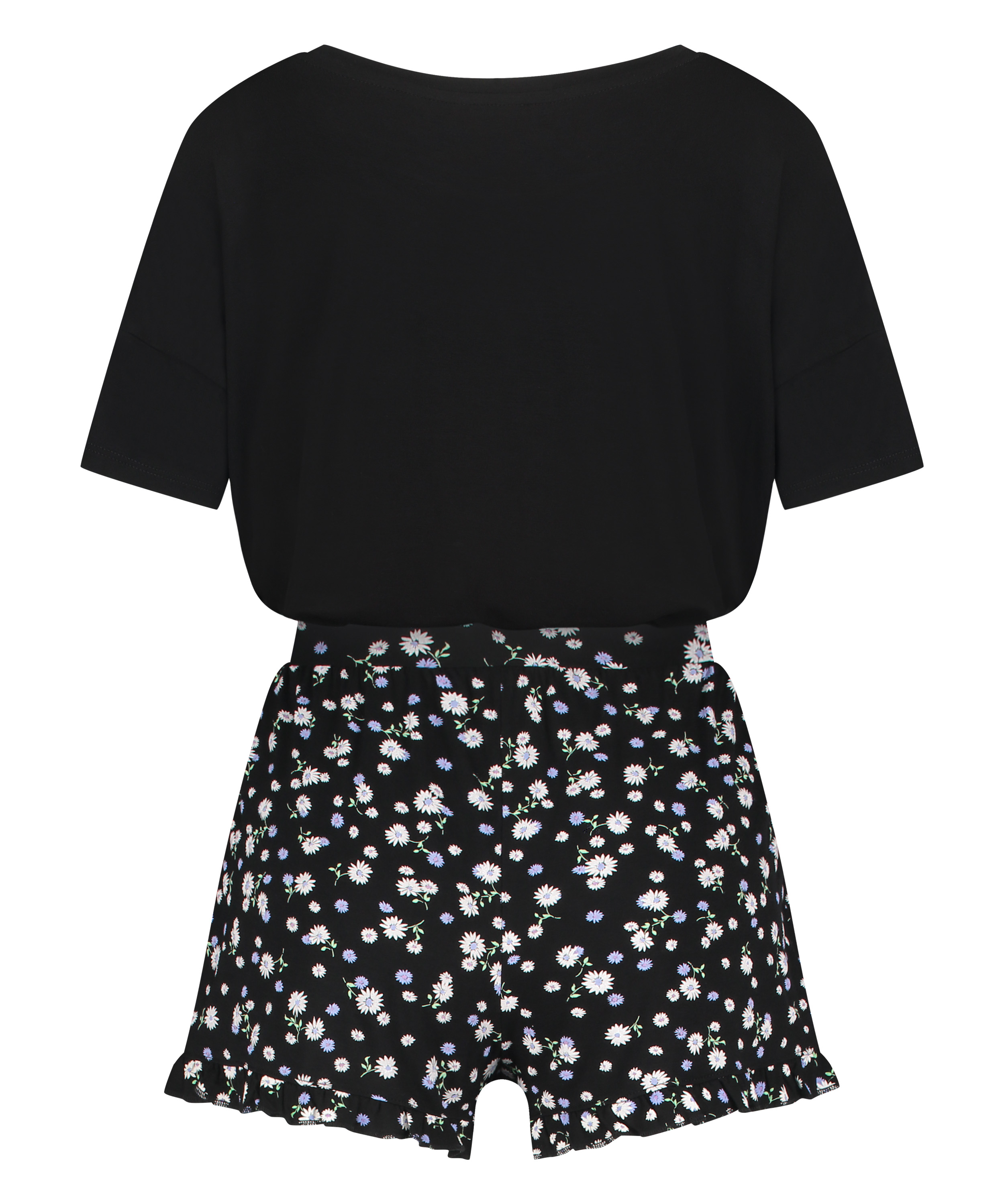 Zestaw piżamowy z szortami, Czarny, main