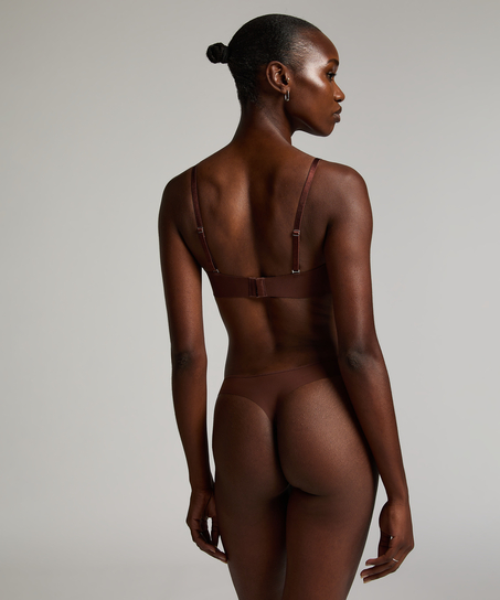 Usztywniany biustonosz z fiszbinami Jane bez ramiączek, Brązowy