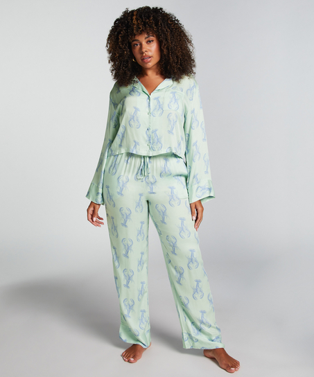 Spodnie z satyny, Zielony