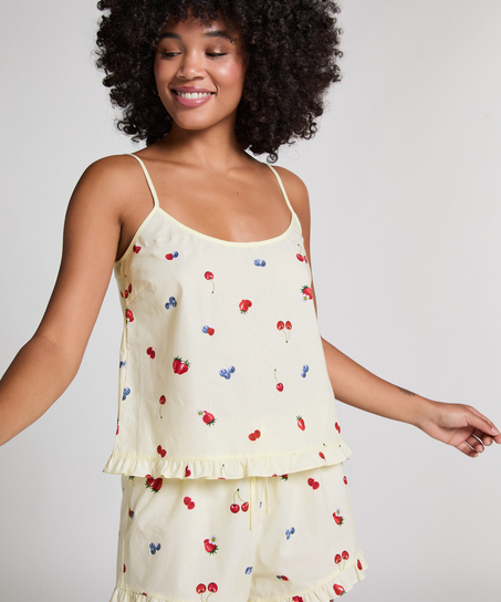 Tkany top na ramiączkach, Ż&oacute;łty