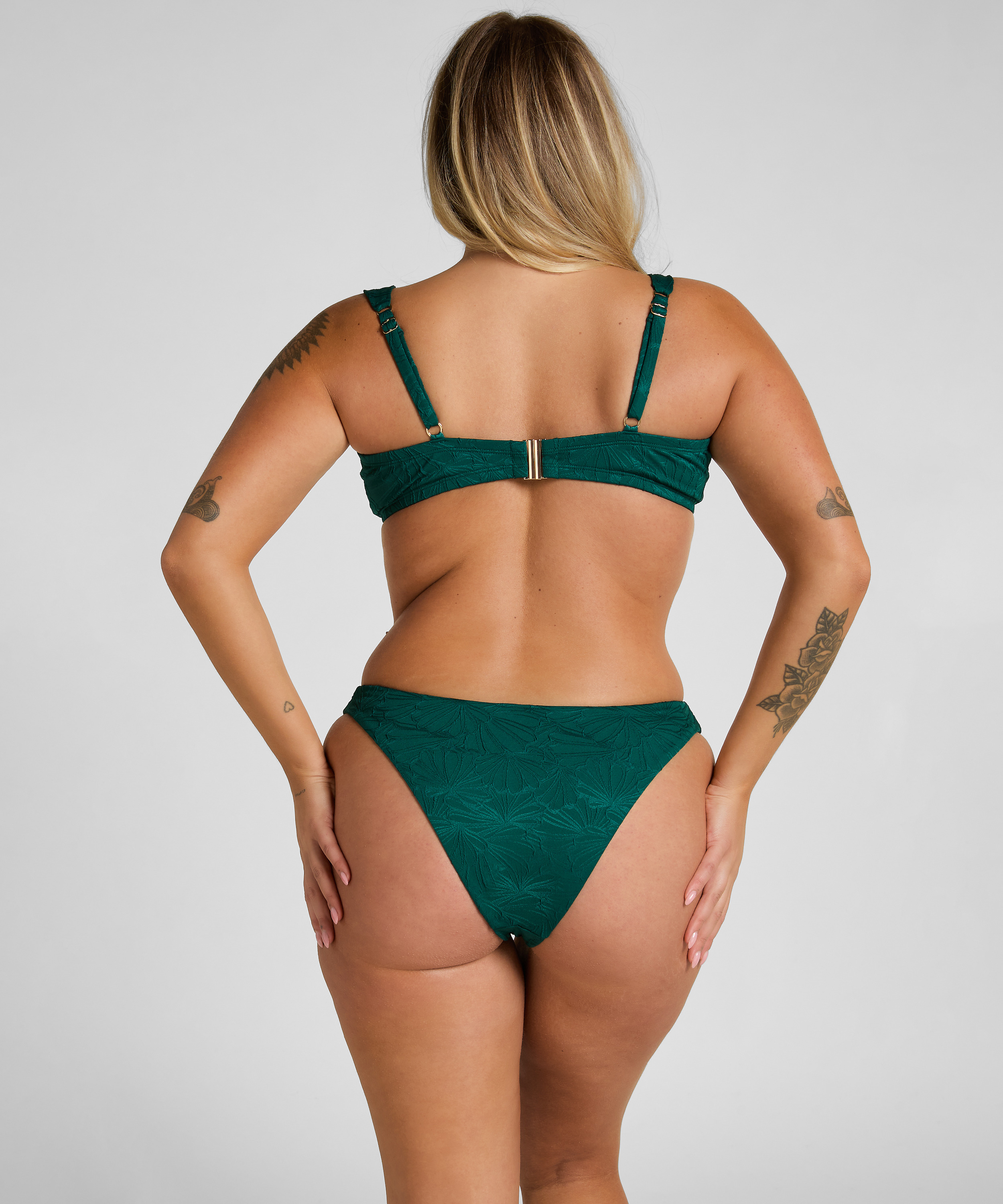 G&oacute;ra Bikini Azua z Fiszbinami Bez Wkładek, Zielony, main