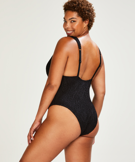 Str&oacute;j kąpielowy szydełkowe, Czarny