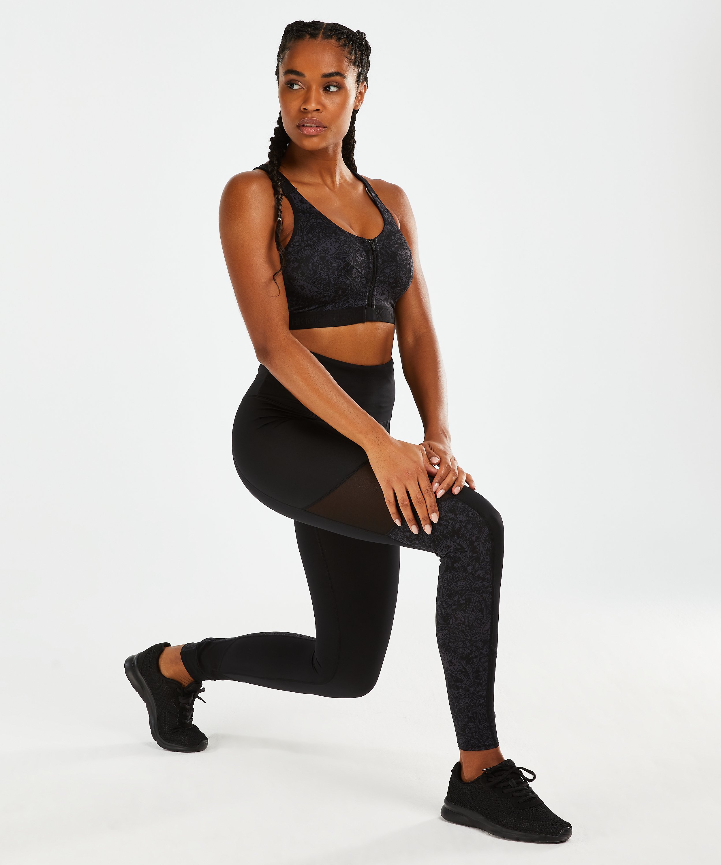 Sportowe legginsy z wysokim stanem HKMX Rodeo, Czarny, main