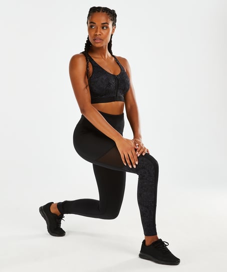 Sportowe legginsy z wysokim stanem HKMX Rodeo, Czarny