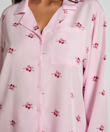 Bluza tkana wiśnie, R&oacute;żowy