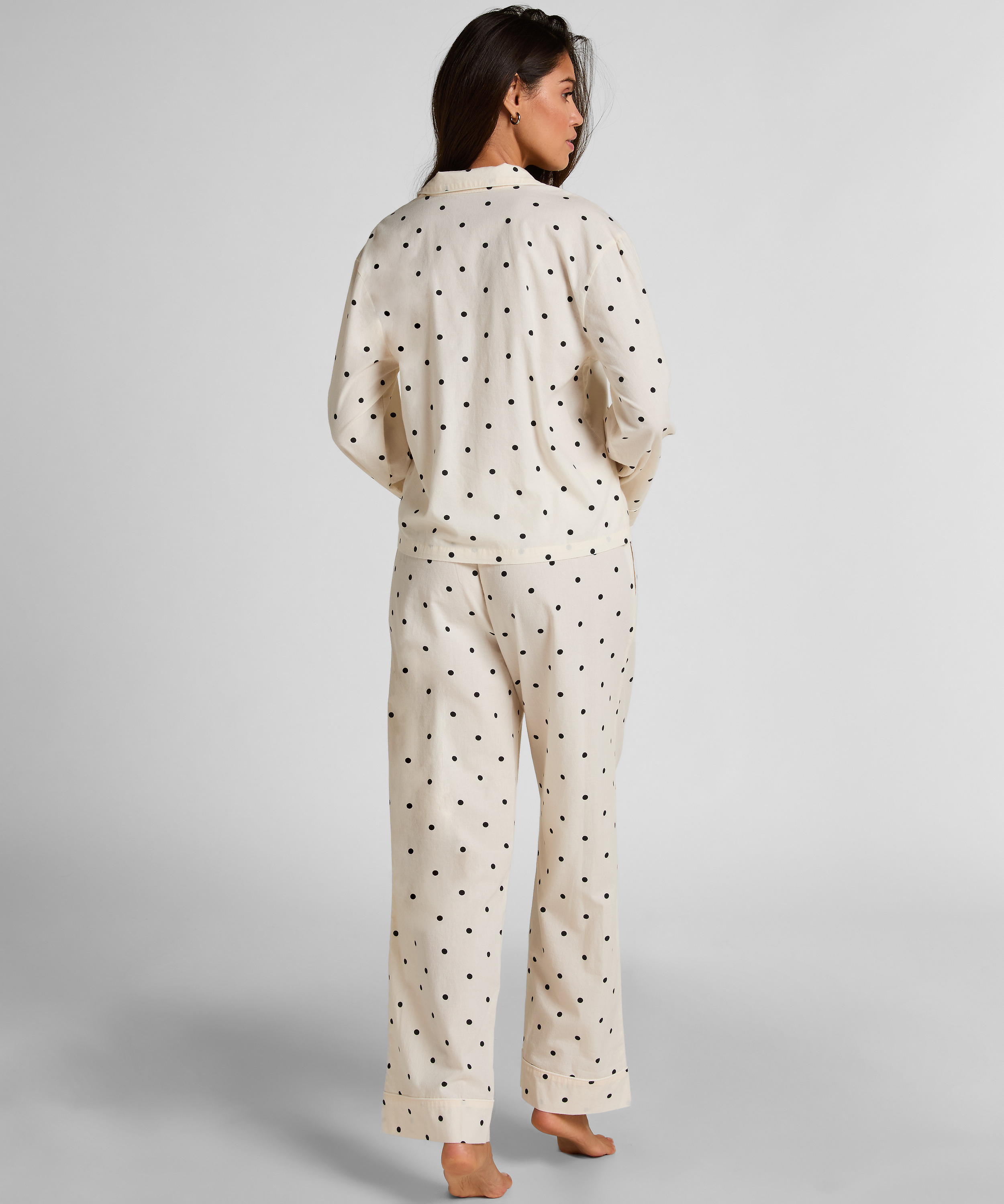 Bluza bawełniana w groszki, Biały, main