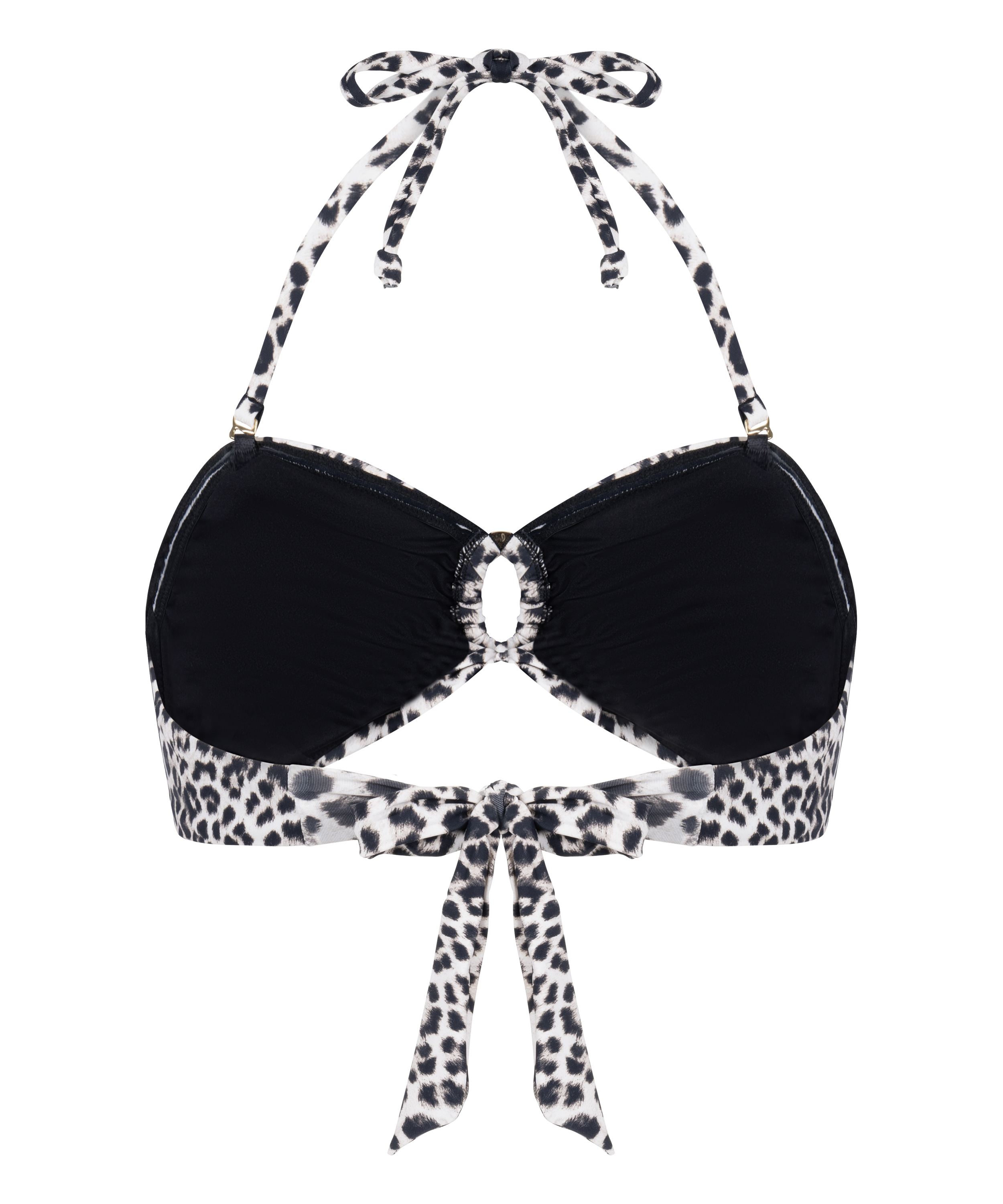 G&oacute;ra od Bikini Bandeau Leopard, Czarny, main