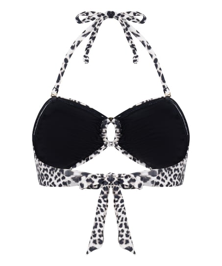 G&oacute;ra od Bikini Bandeau Leopard, Czarny