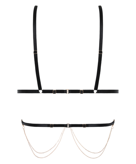 Chain Top Bralette, Czarny