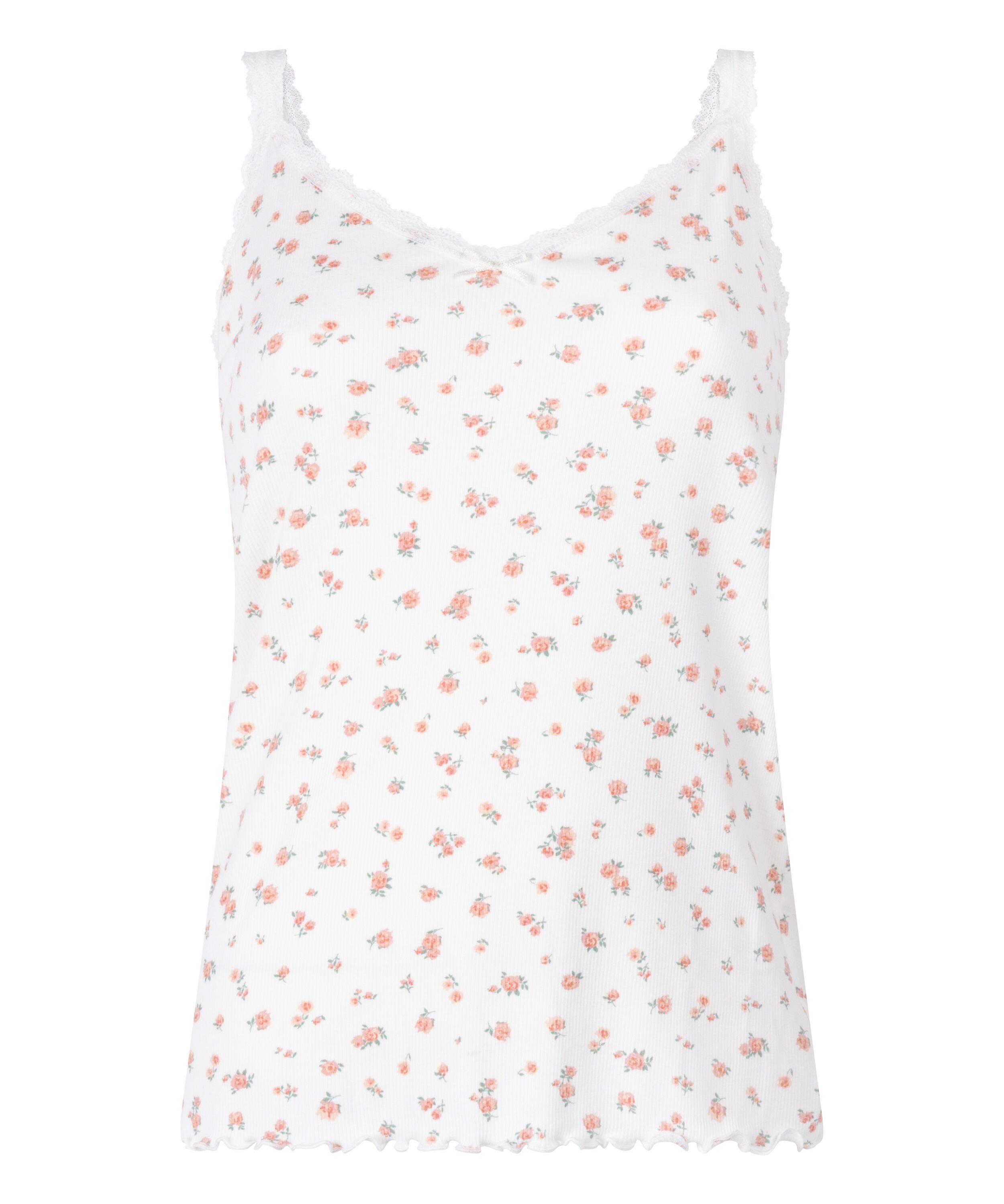 Prążkowana koszulka na ramiączkach, Biały