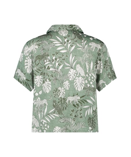 Góra od piżamy z krótkim rękawem i nadrukiem, Zielony