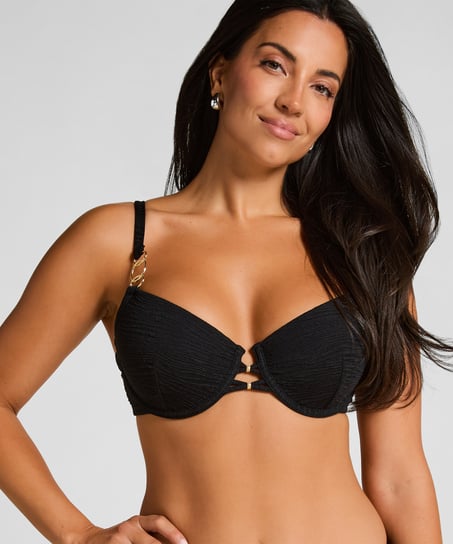 Biustonosz bikini z usztywnieniem Bahamas, Czarny