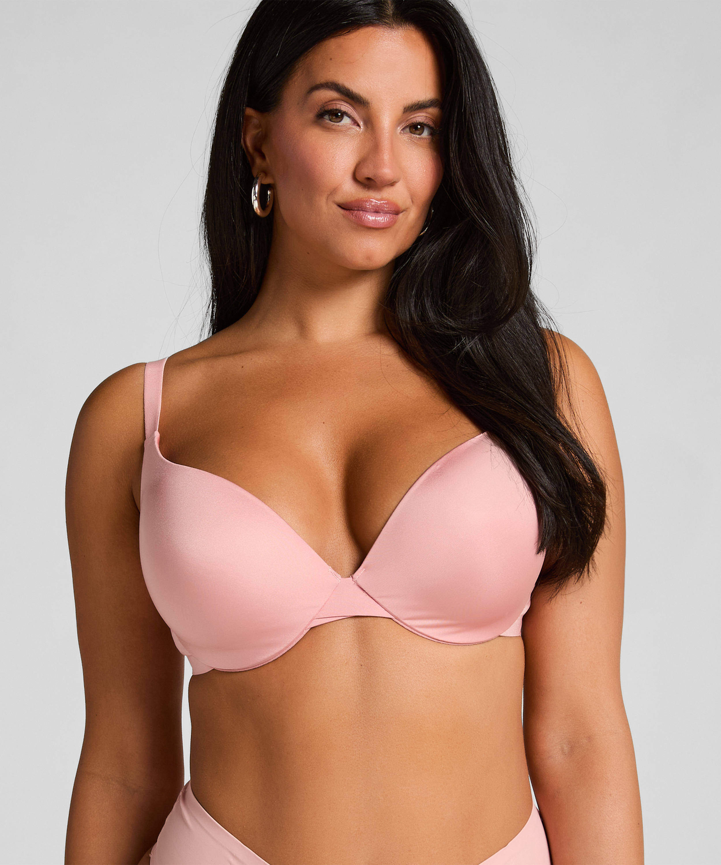 Usztywniony biustonosz push-up z fiszbinami Smooth, R&oacute;żowy, main