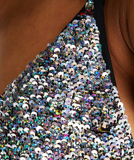 Pride triangle bikini top, Czarny