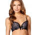 Padded underwired push-up bra Elle, Czarny
