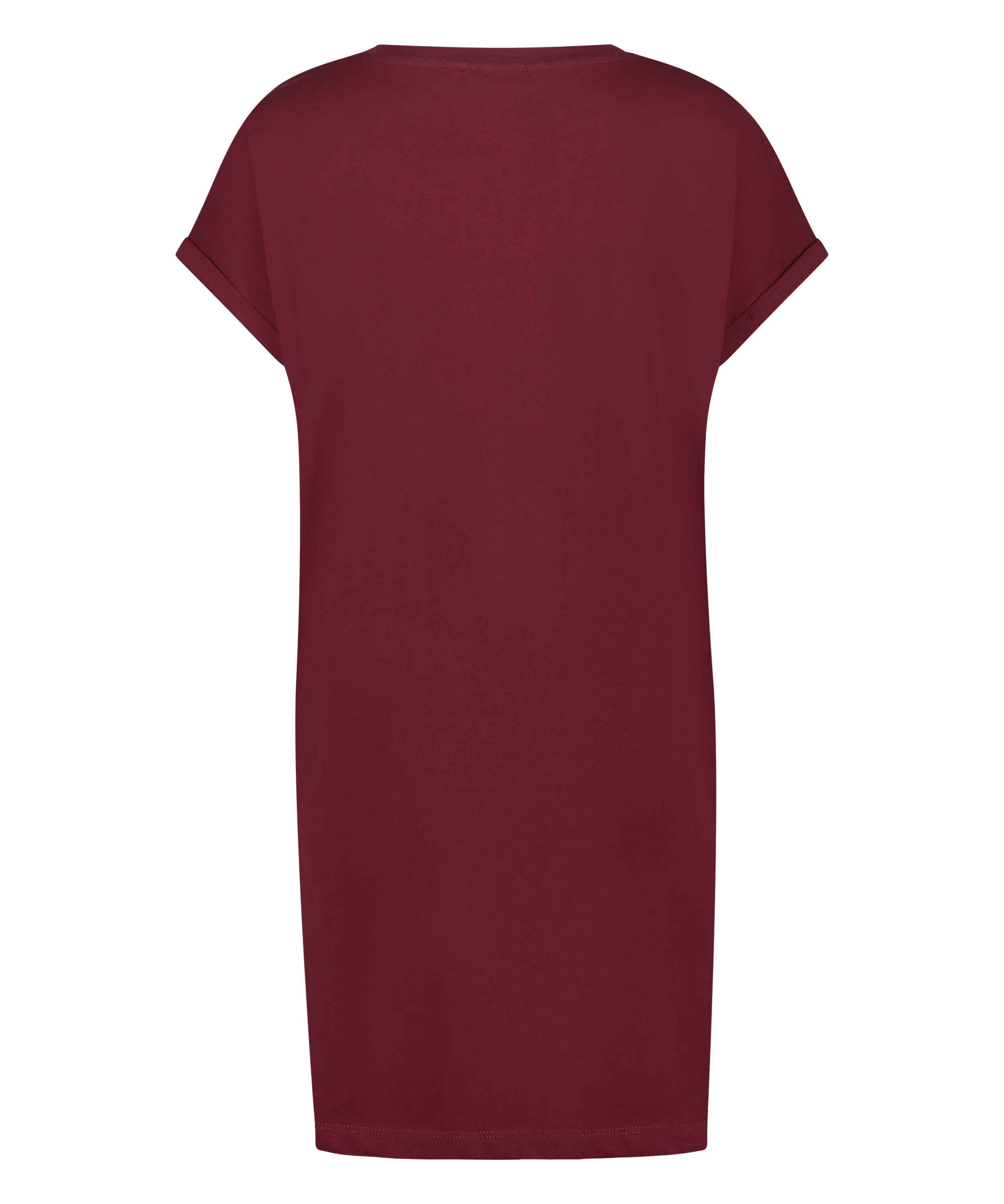 Koszula nocna z okrągłym dekoltem, Czerwony, main