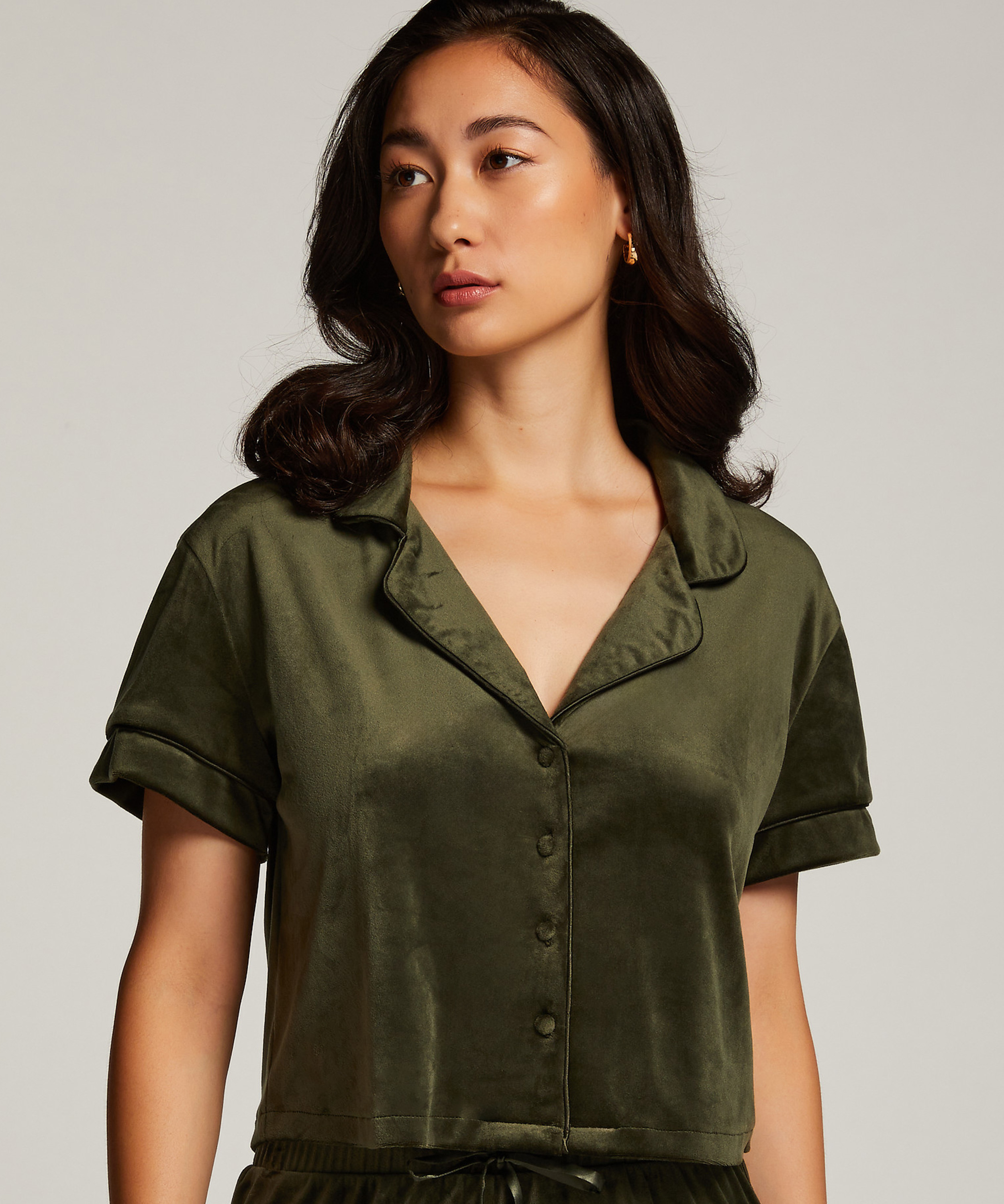 Bluza z weluru, Zielony, main