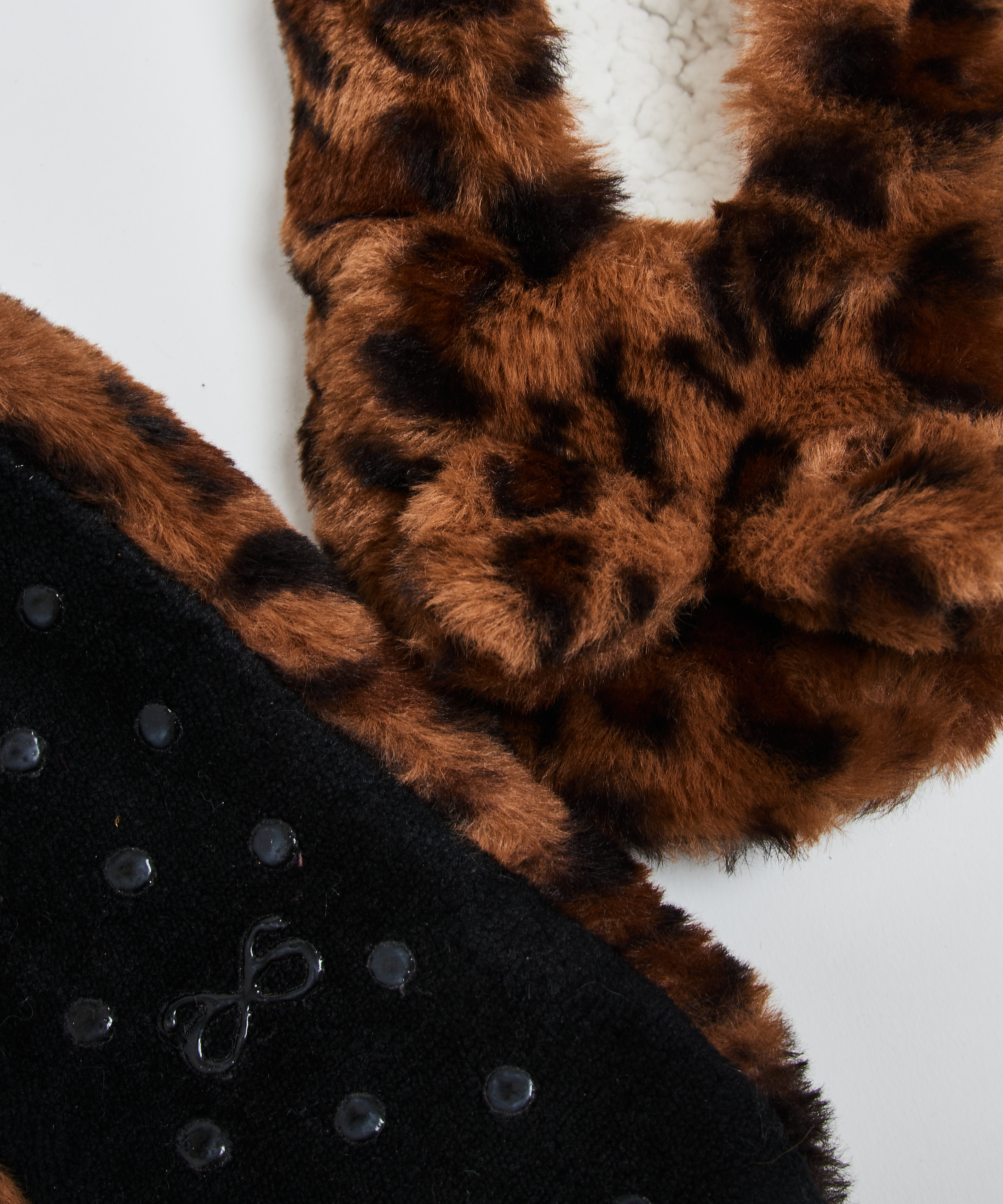 Leopard Ballerina Slippers, Brązowy, main