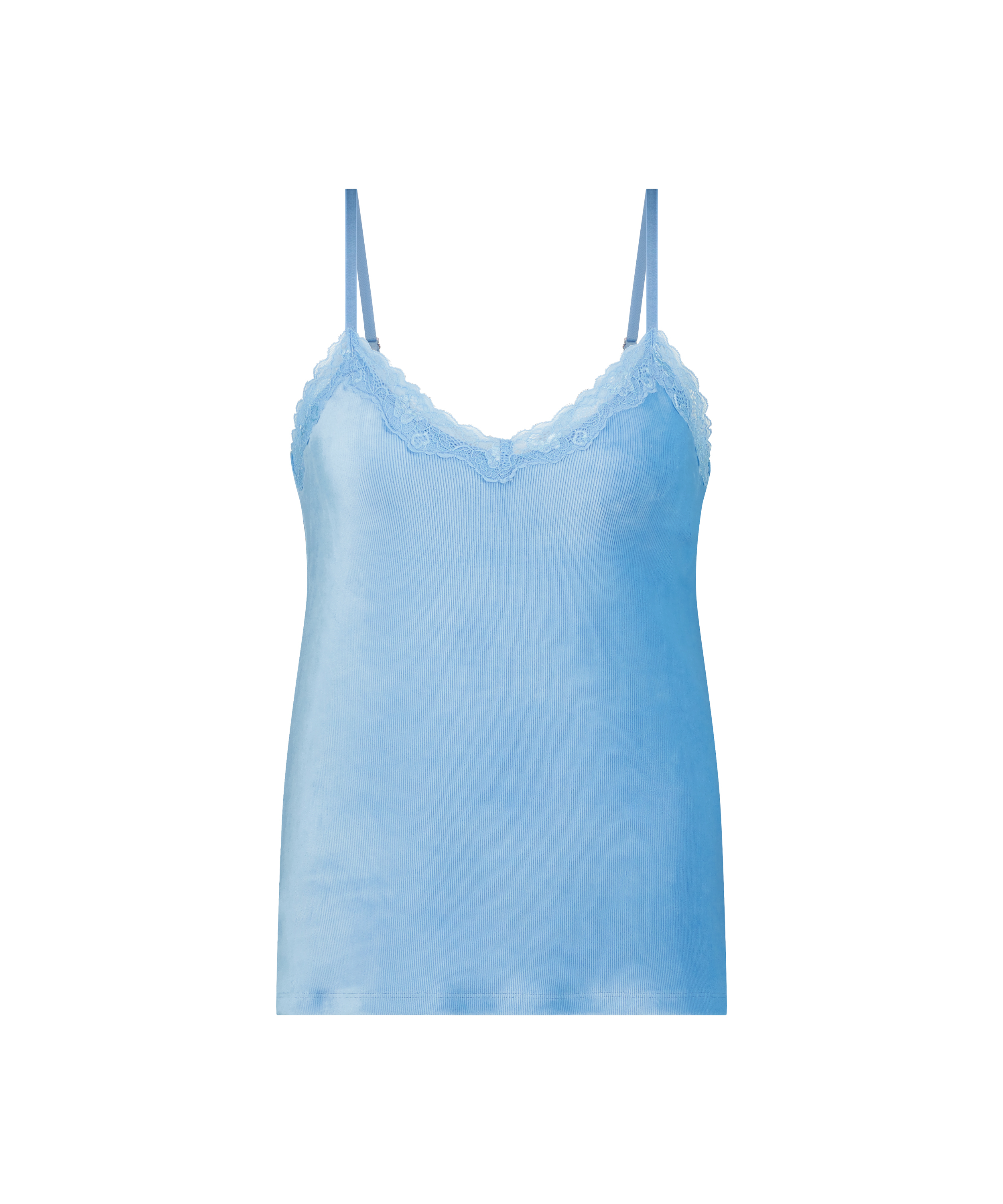 Cami Top Welurowy rib, Niebieski, main