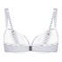 Biustonosz Bikini z Fiszbinami i Wkładkami Stripes, Biały