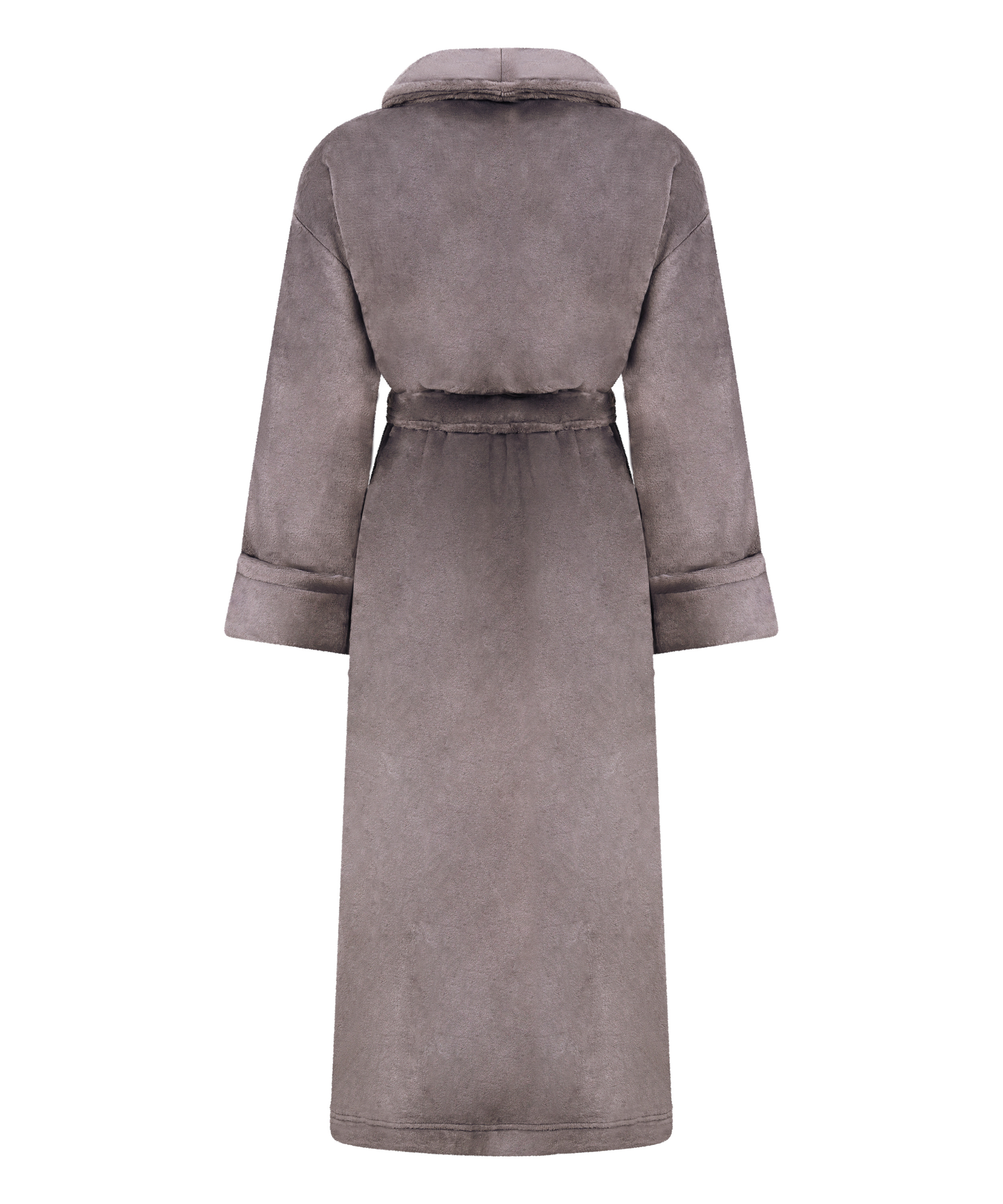 Miękki szlafrok polarowy, Szary, main