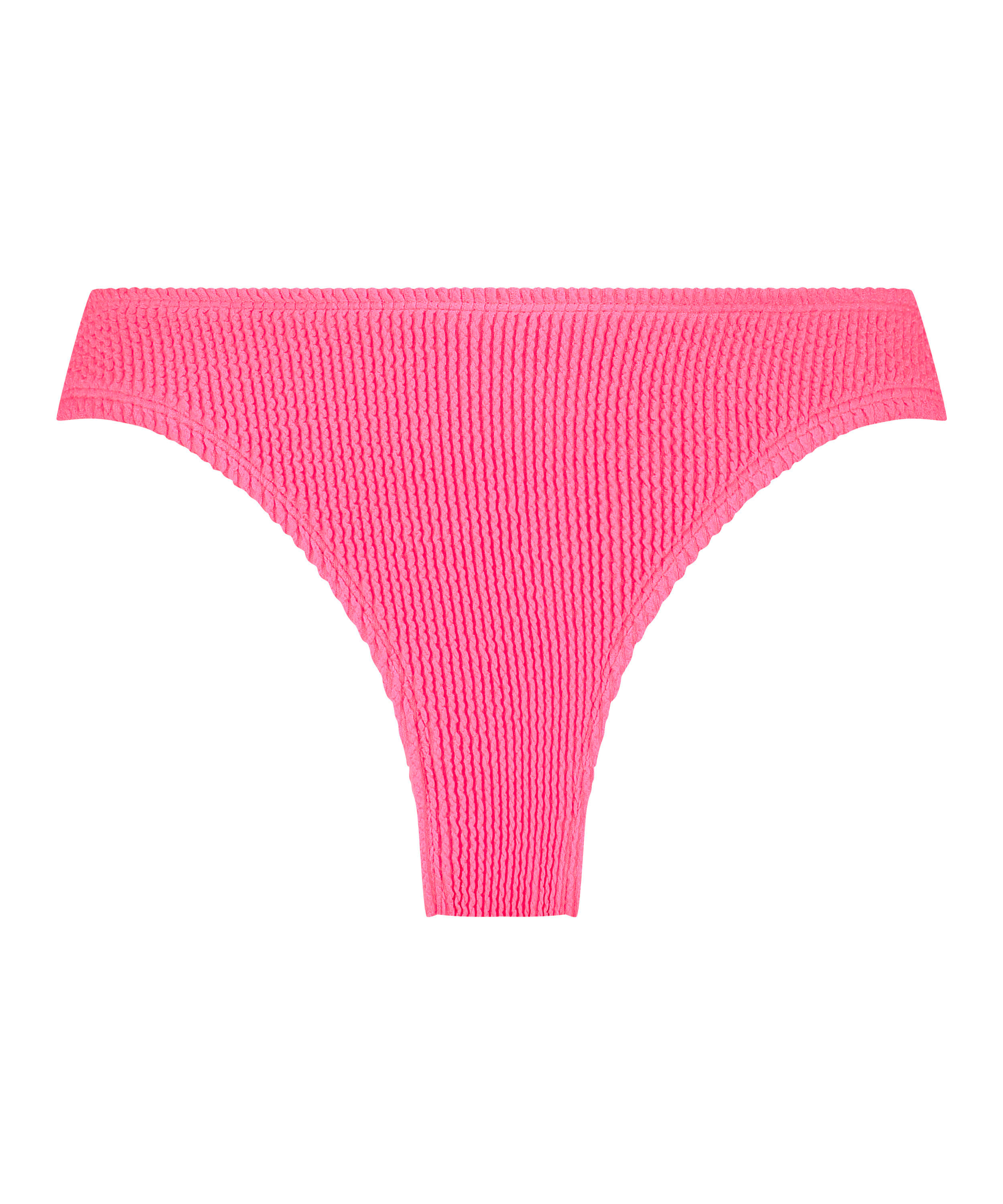 Majtki Bikini Wysoko Krojona Crinkle, R&oacute;żowy, main
