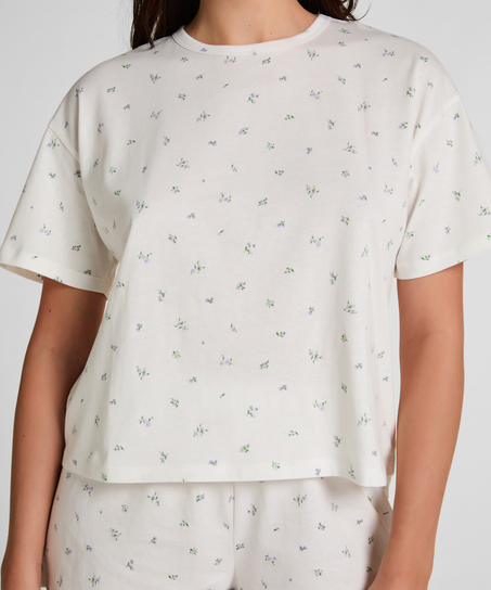 Zestaw piżamowy z bawełny dżersejowej, Biały