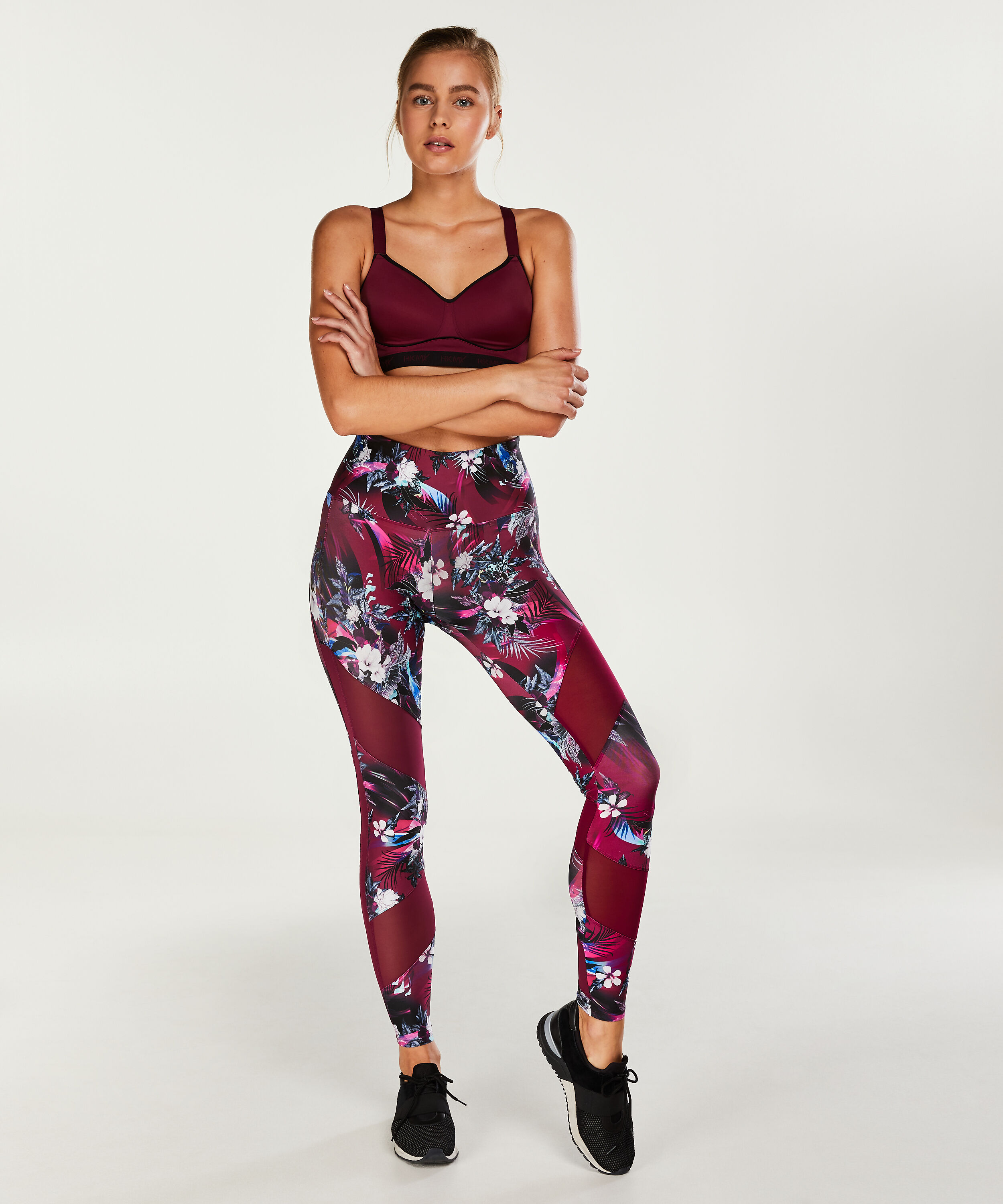 Legginsy sportowe z wysokim stanem HKMX Level 2, Fioletowy