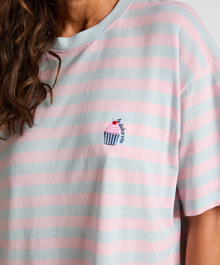 Koszula nocna z okrągłym dekoltem, Niebieski