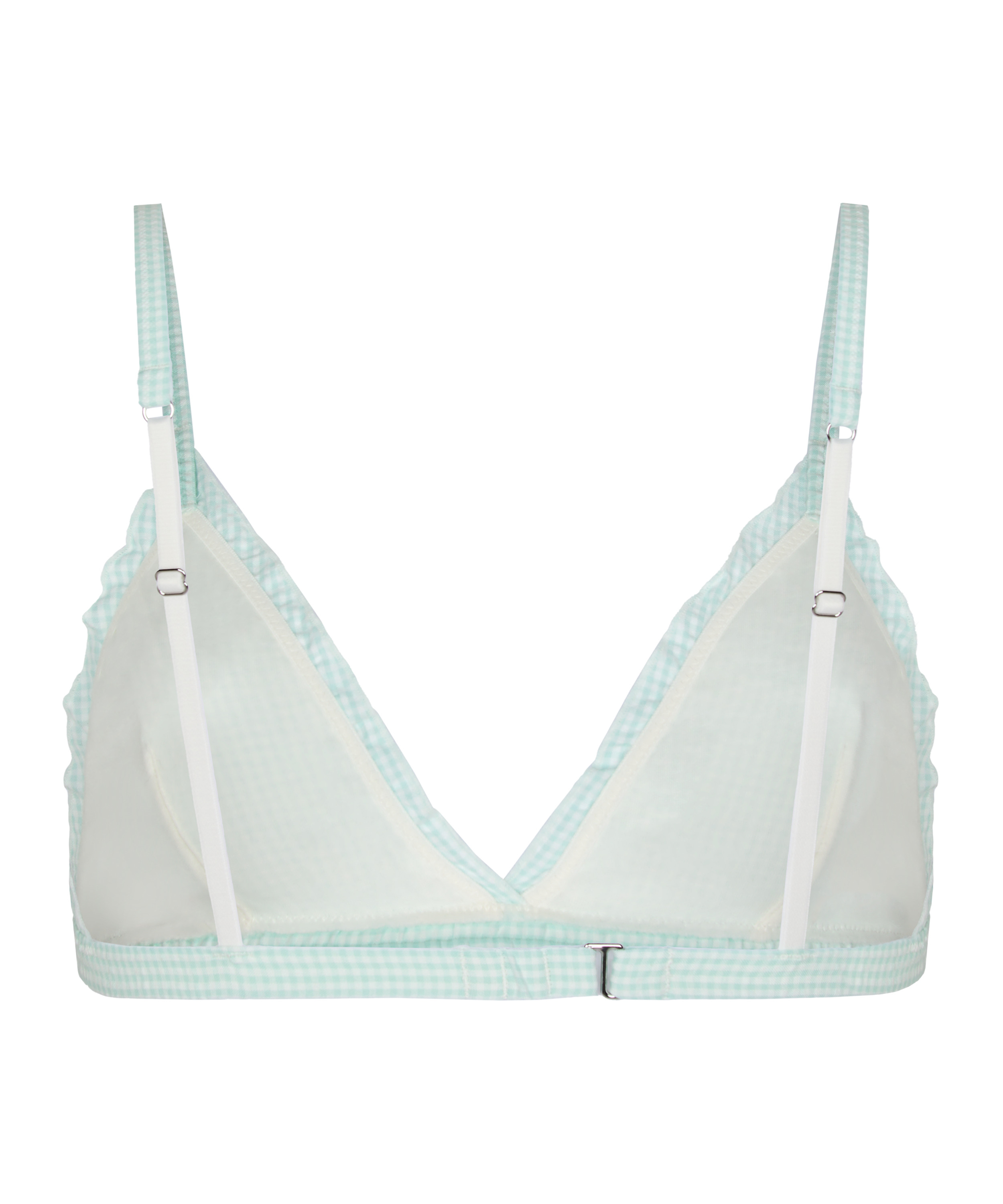 Mia Bralette - Tr&oacute;jkątny Biustonosz z Falbankami, Zielony, main