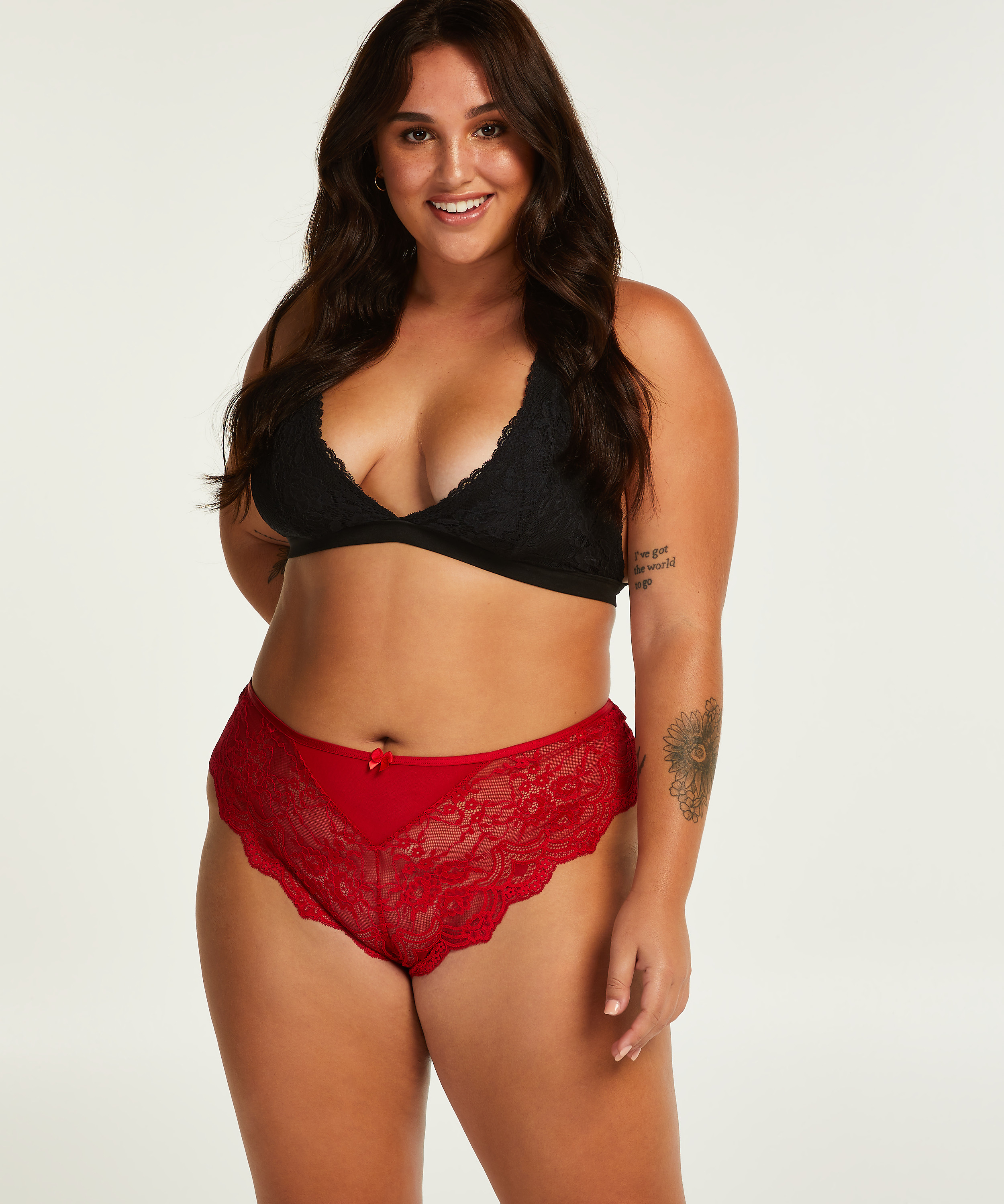 Brazyliany z wysokim stanem Curvy Heather, Czerwony, main
