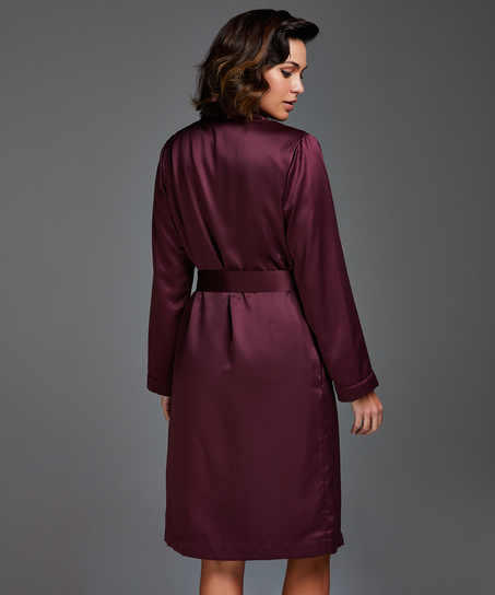 Satynowy szlafrok z polarem, Fioletowy