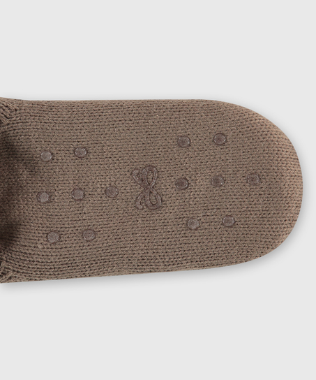 Dzianinowe skarpetki lurex, Brązowy