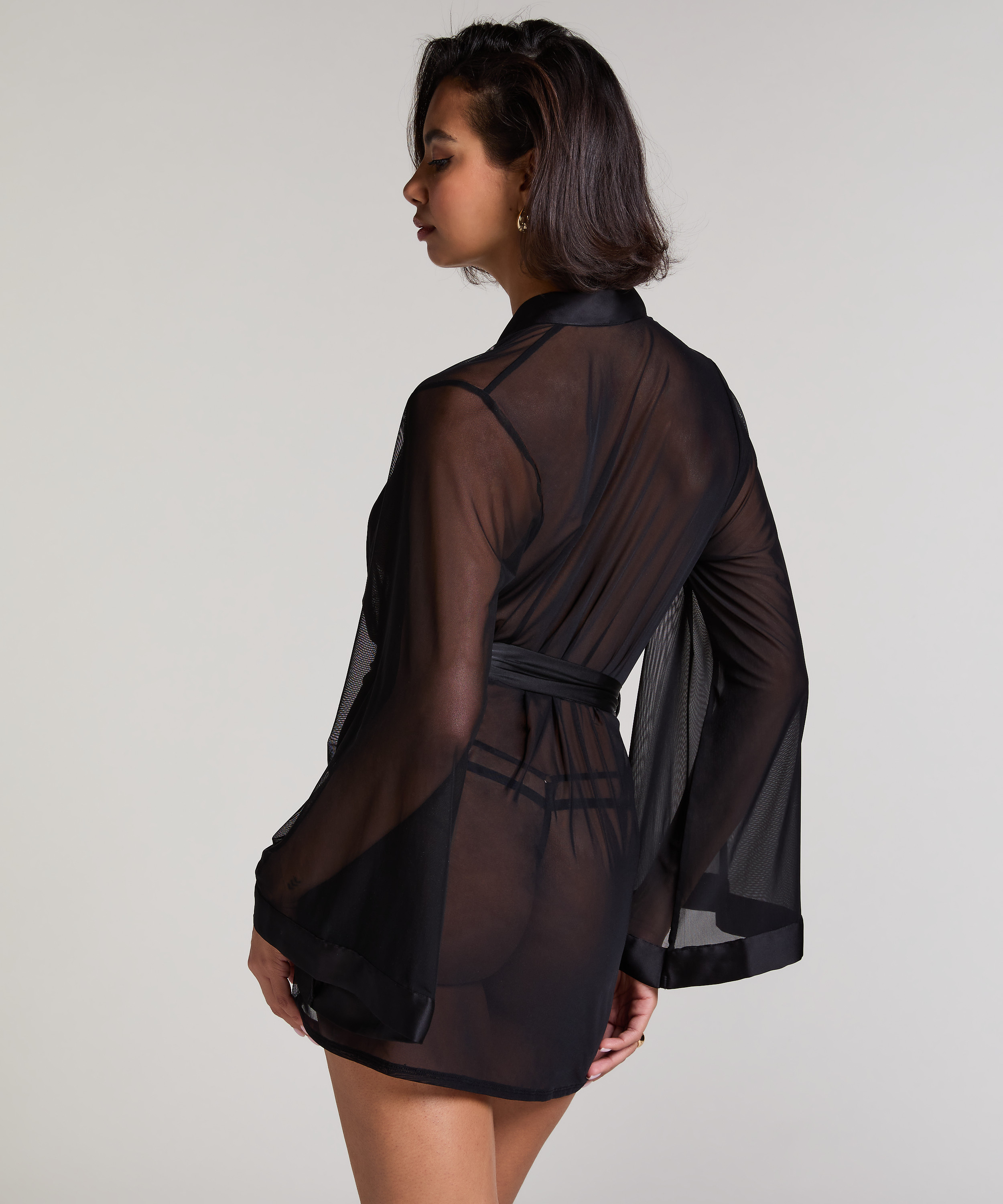 Kimono Maxime Tulle, Czarny, main