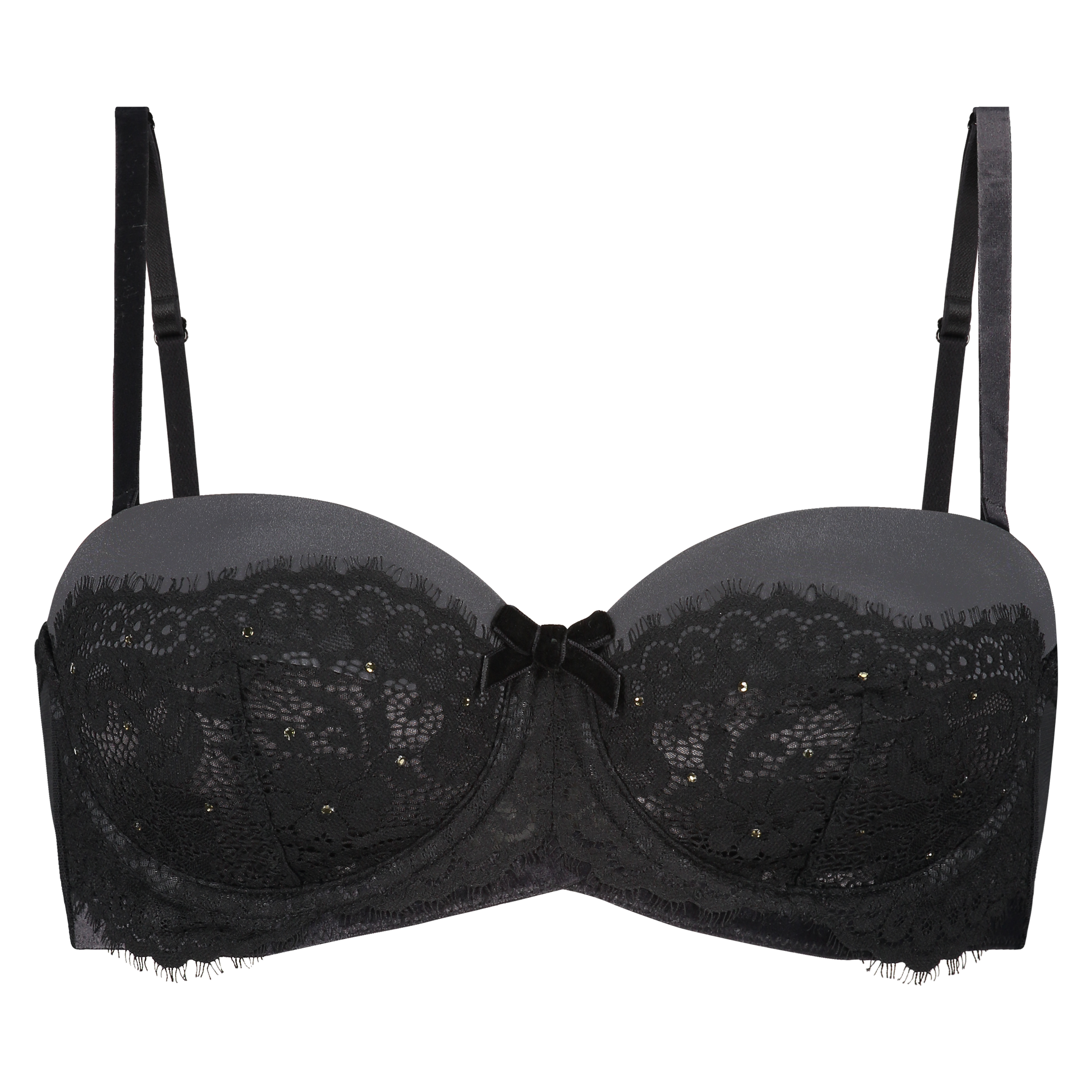 Donatella padded strapless underwired bra, Czarny, main